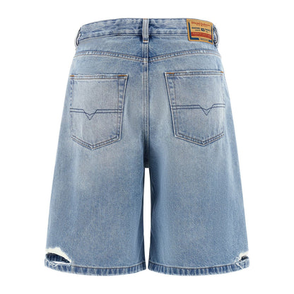 Diesel Blue Cotton Bermuda Shorts