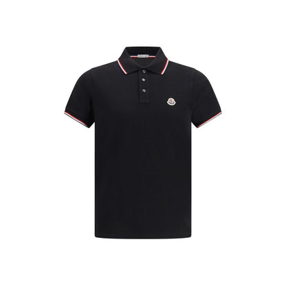 Moncler Black Cotton Polo Shirt