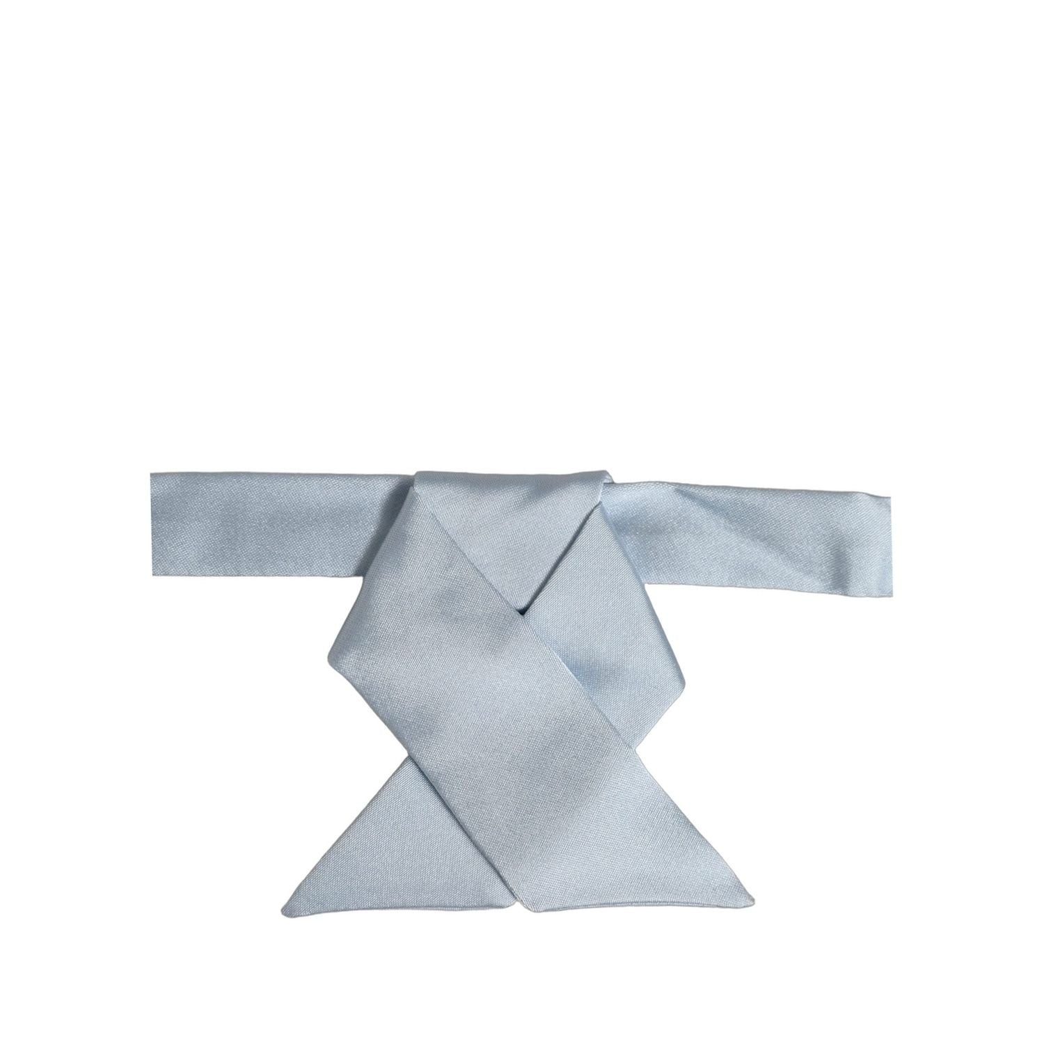 Dolce & Gabbana Men Light Blue SIlk Adjustable Neck Papillon Bow Tie