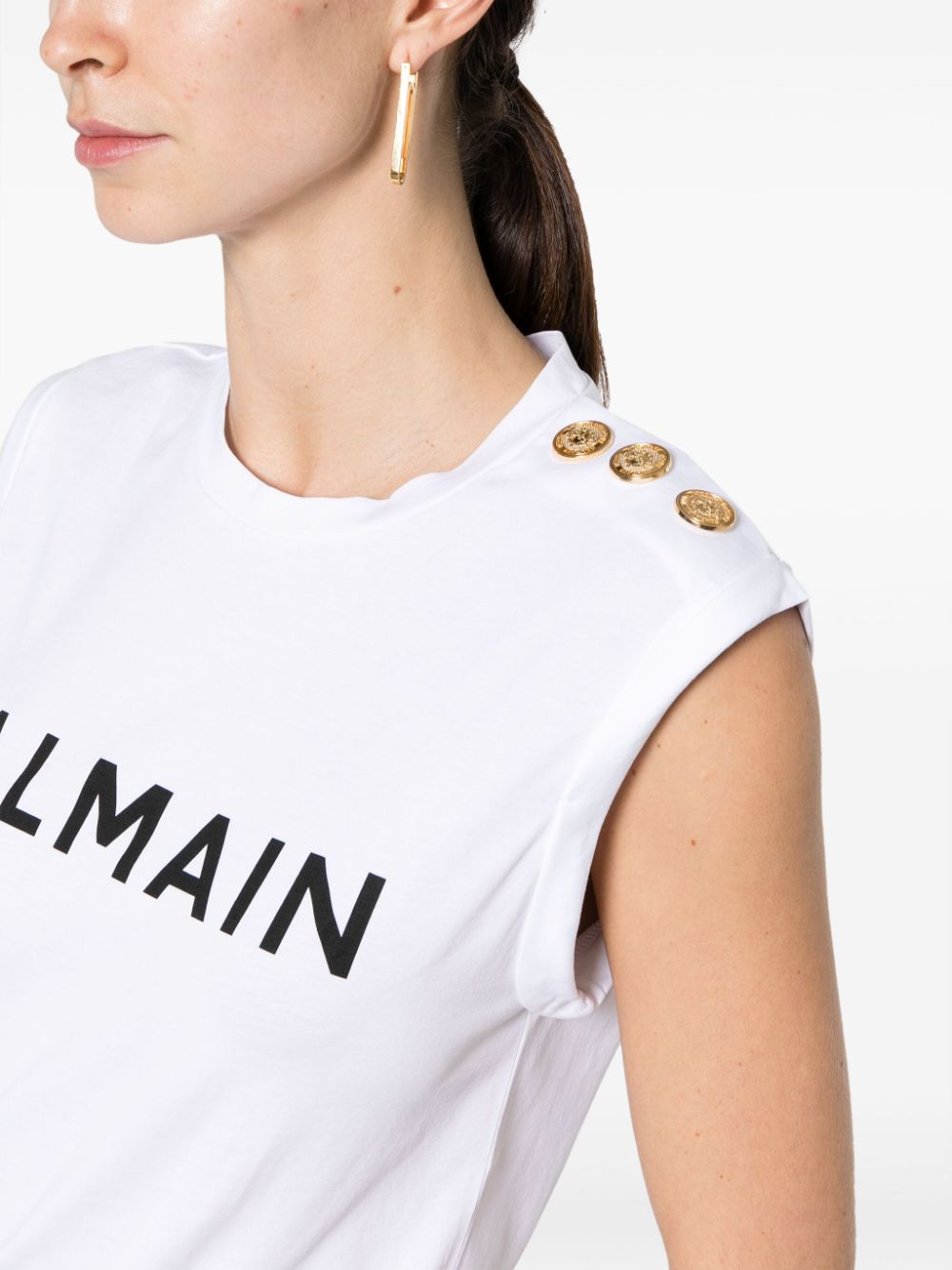 Balmain Top White Topwear Balmain