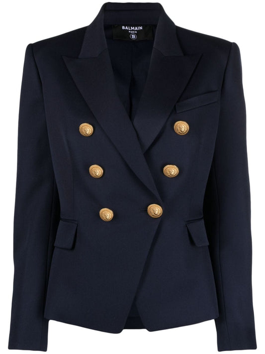 Balmain wool twill Women Jackets Blue