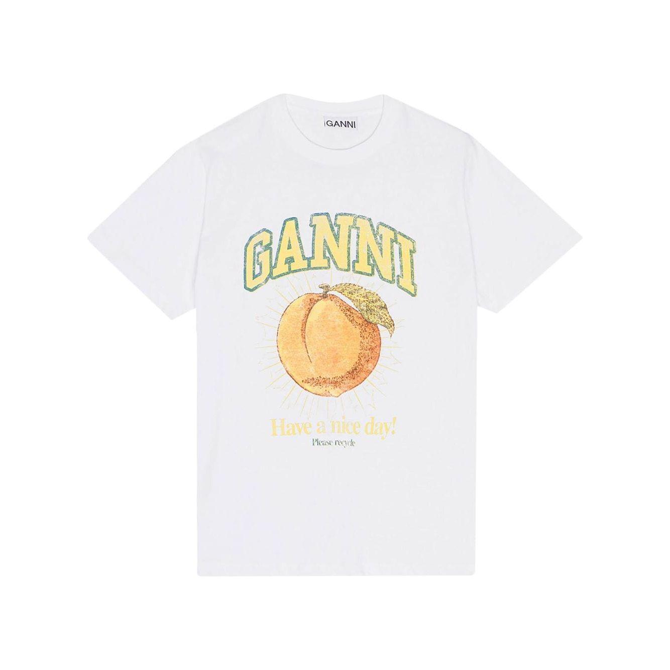 GANNI T-shirts and Polos White Topwear Ganni