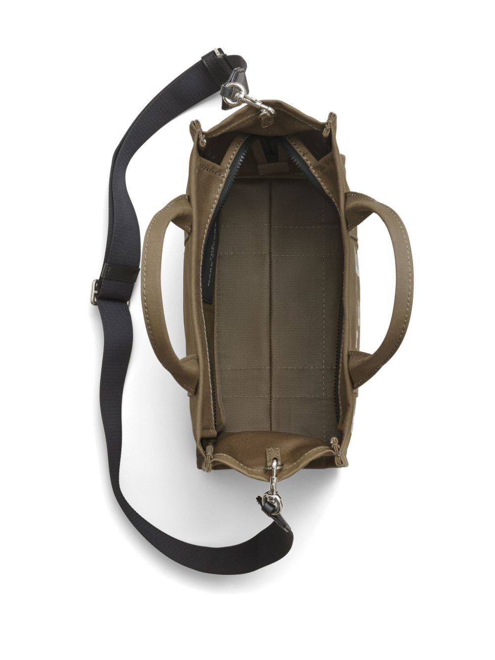 Front view with bag zipped and handles upright.