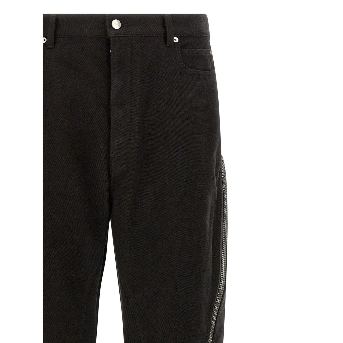 Rick Owens Black Cotton Flared Pants