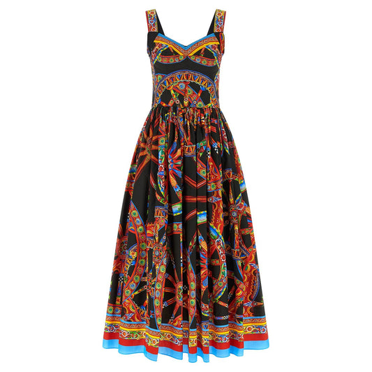 Dolce & Gabbana Multicolor Cotton Long Dress