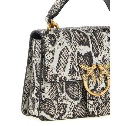 PINKO Gray Calfskin Handbag