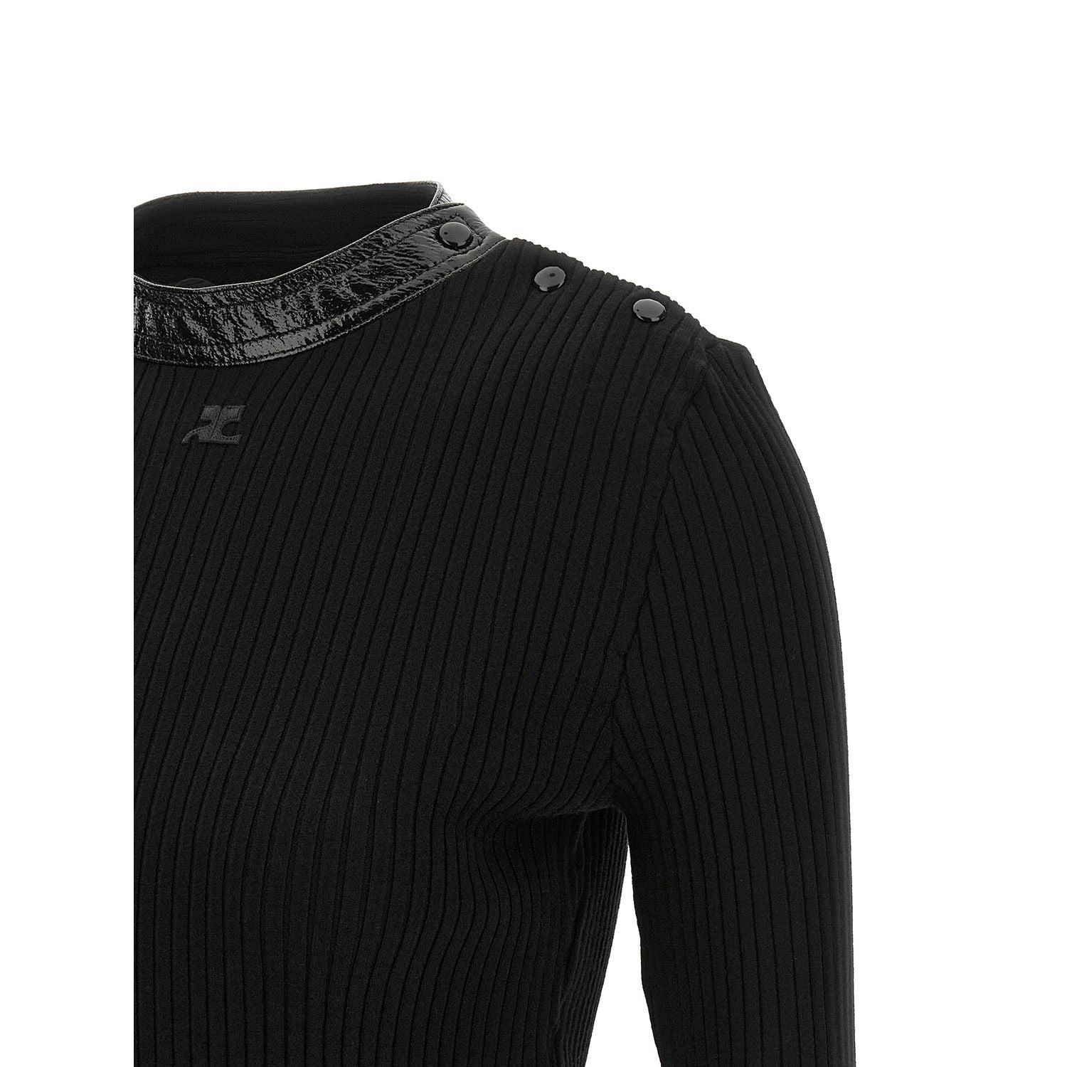 Courrèges Black Viscose Cardigan