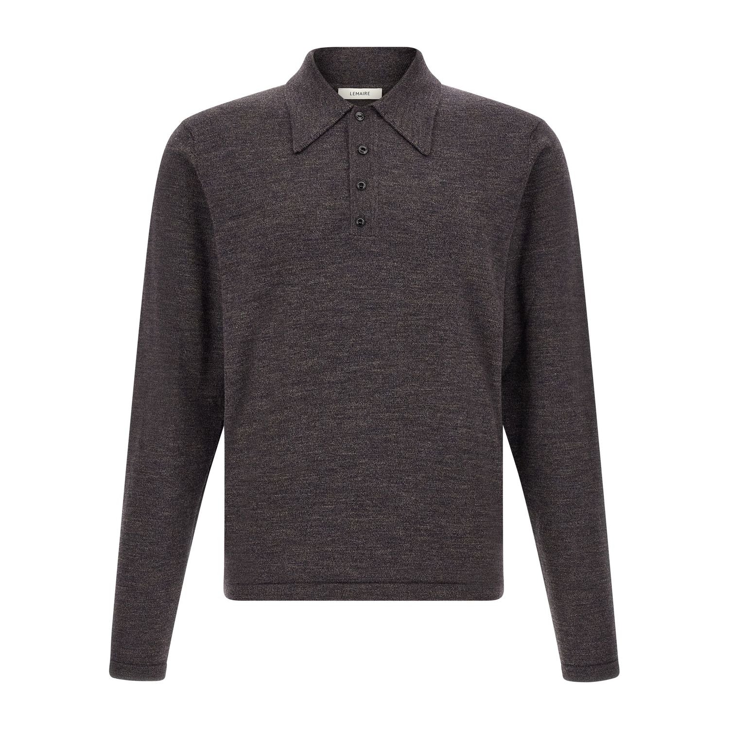 Lemaire Brown Wool Polo Shirt
