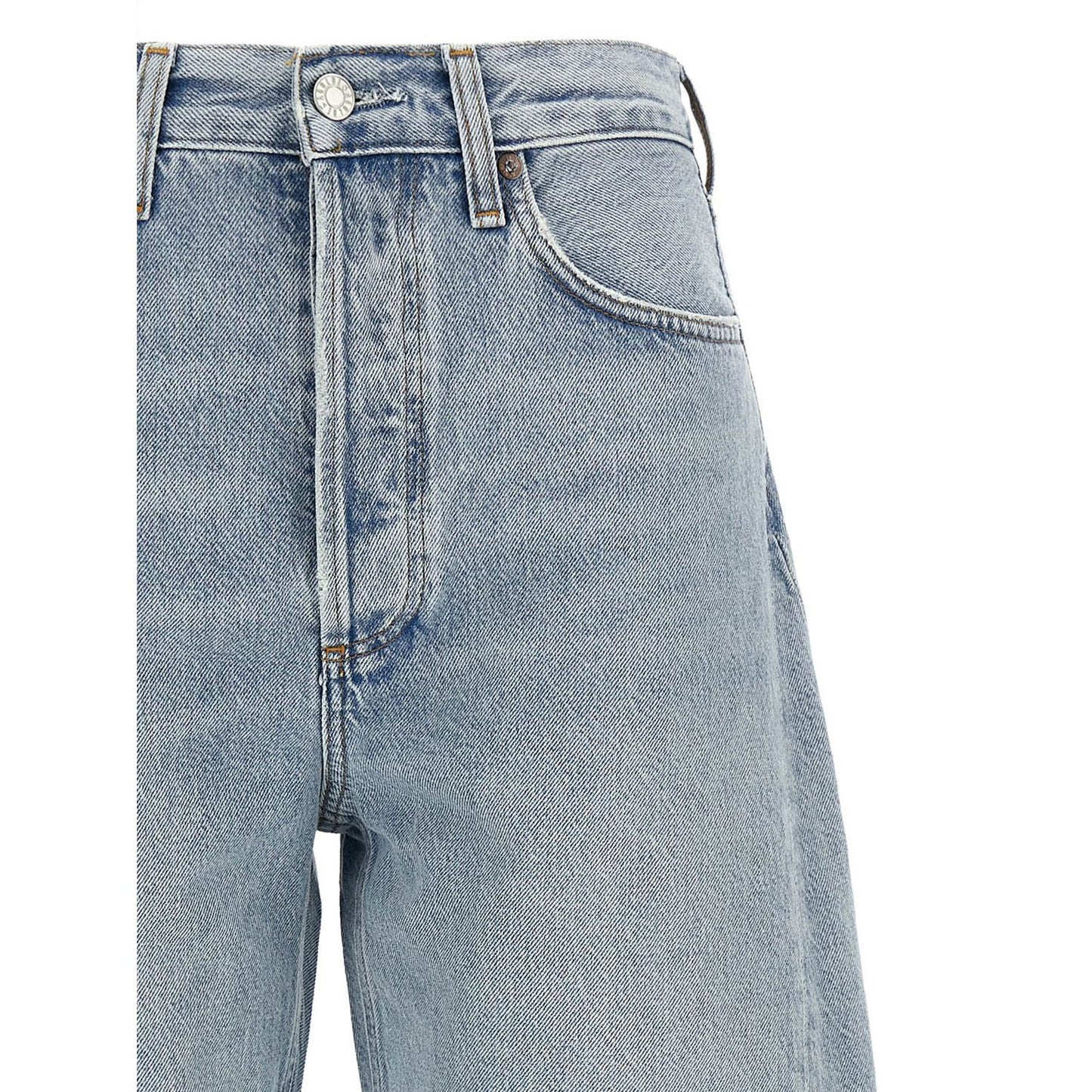 Agolde Blue Cotton High-Waisted Jean