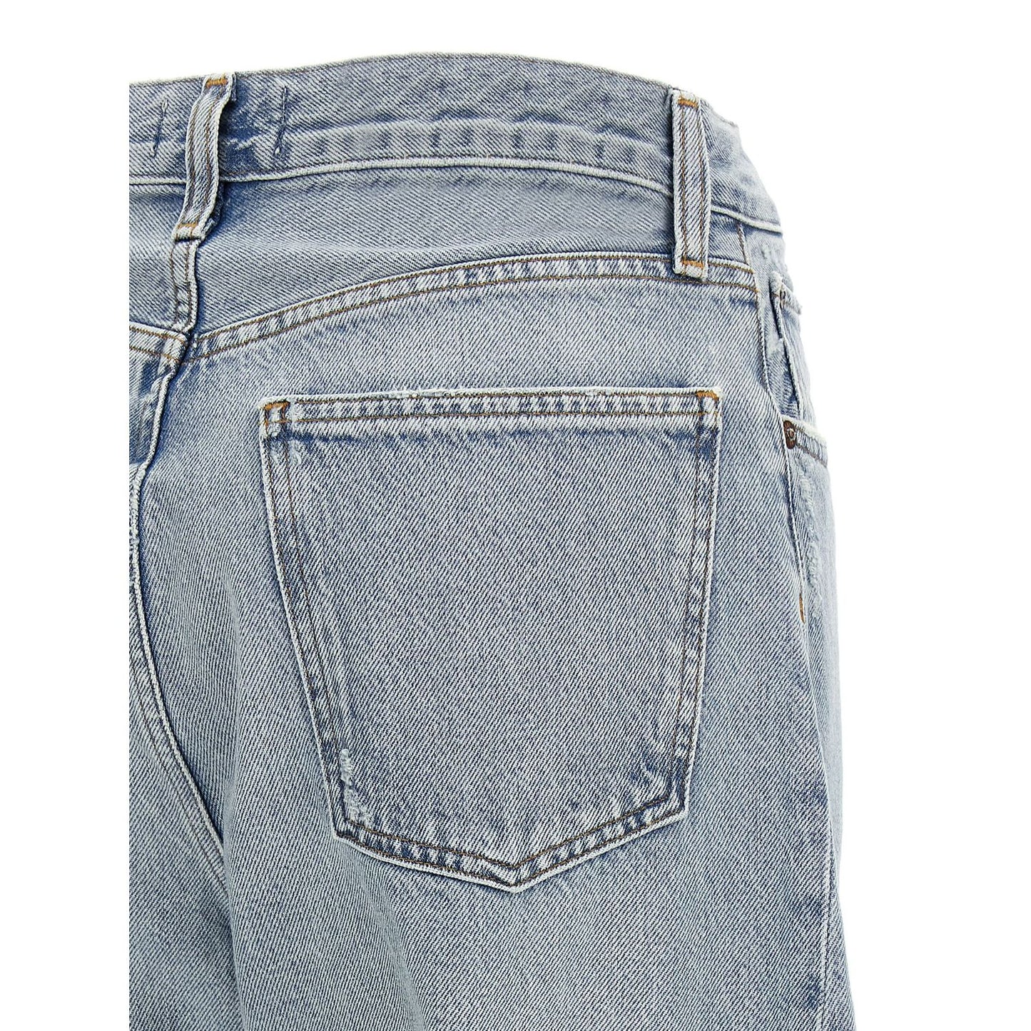 Agolde Blue Cotton High-Waisted Jean