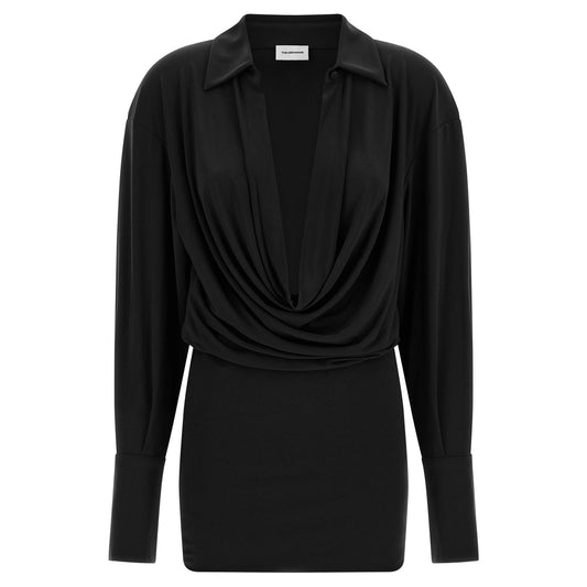 The Andamane Black Polyester Short Dress