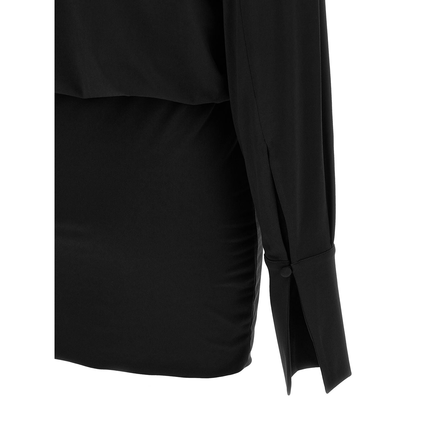 The Andamane Black Polyester Short Dress