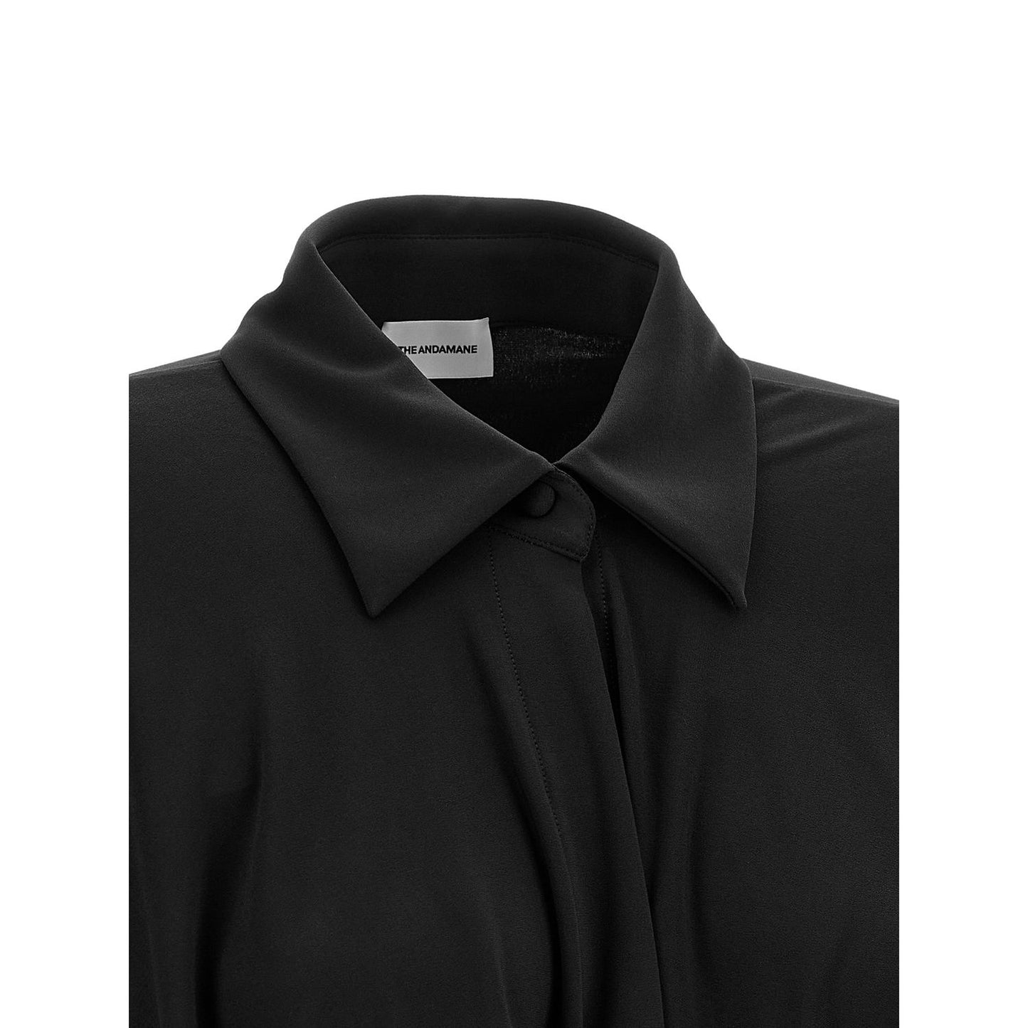 The Andamane Black Polyester Short Dress