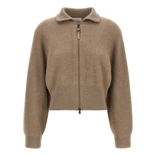 Brunello Cucinelli Brown Cashmere Cardigan