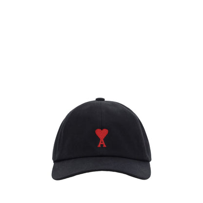 Ami Paris Black Cotton Cap (Baseball Hat)
