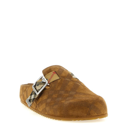 Burberry Brown Leather Clogs