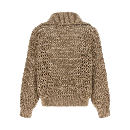 Brunello Cucinelli Beige Elastane Cardigan