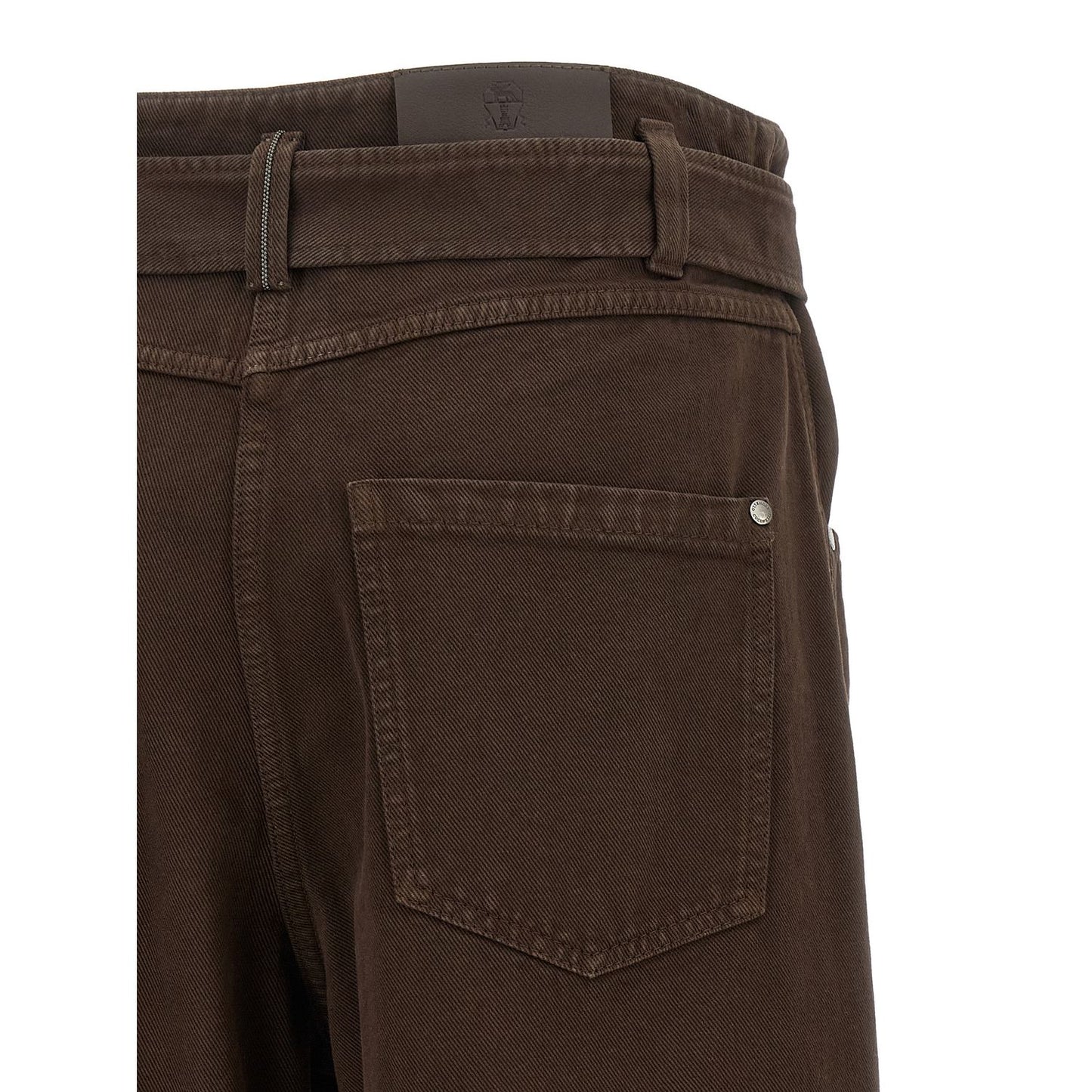 Brunello Cucinelli Brown Cotton Jeans Denim
