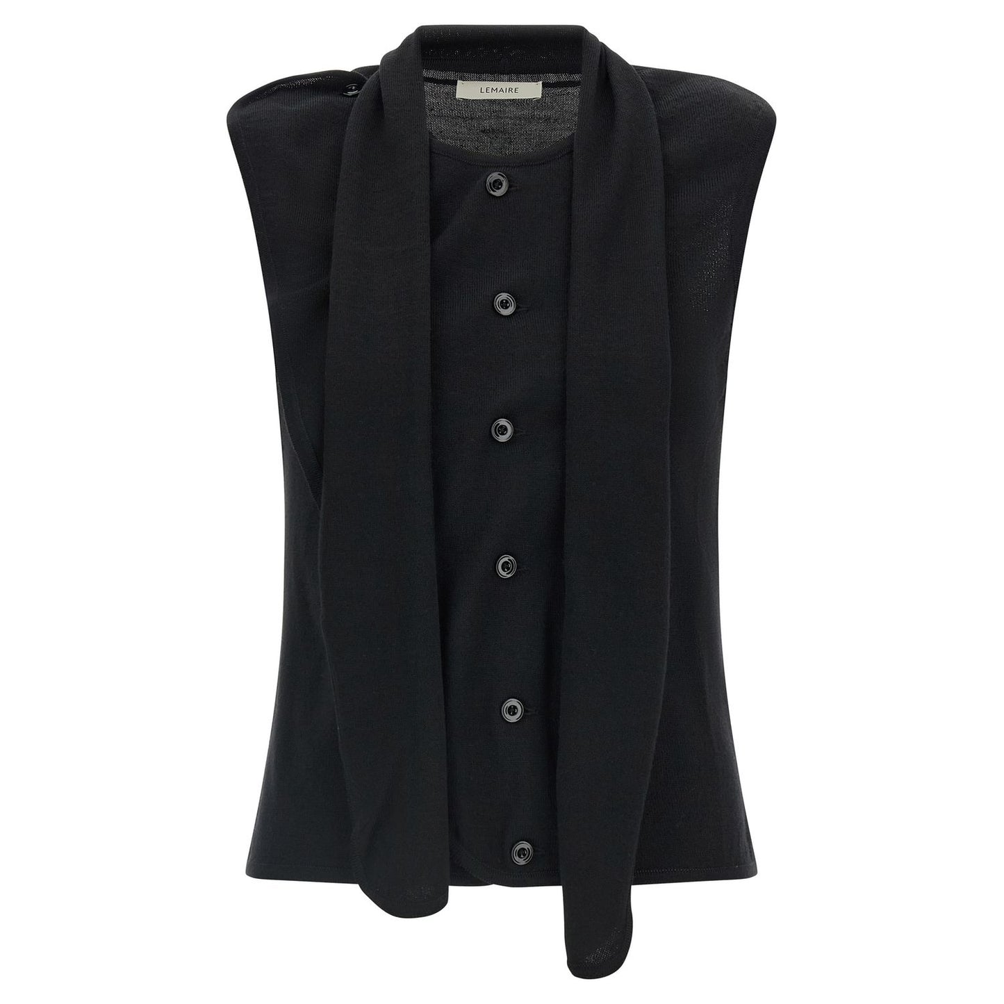 Lemaire Black Wool Sleeveless Jacket