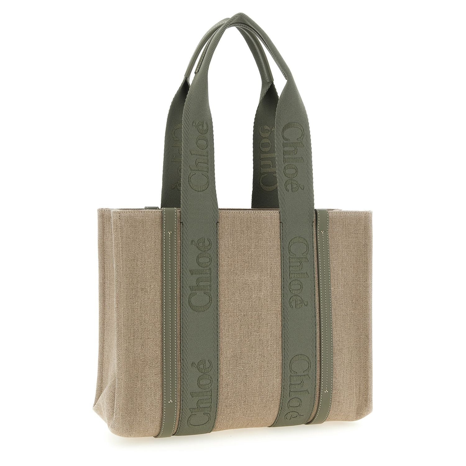 Chloé Bicolor Linen Tote Bag