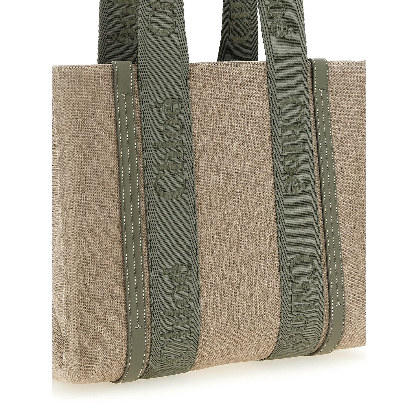 Chloé Bicolor Linen Tote Bag