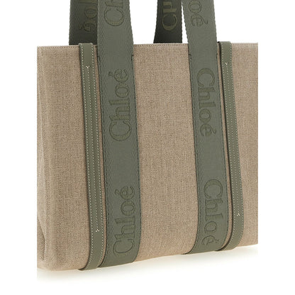 Chloé Bicolor Linen Tote Bag