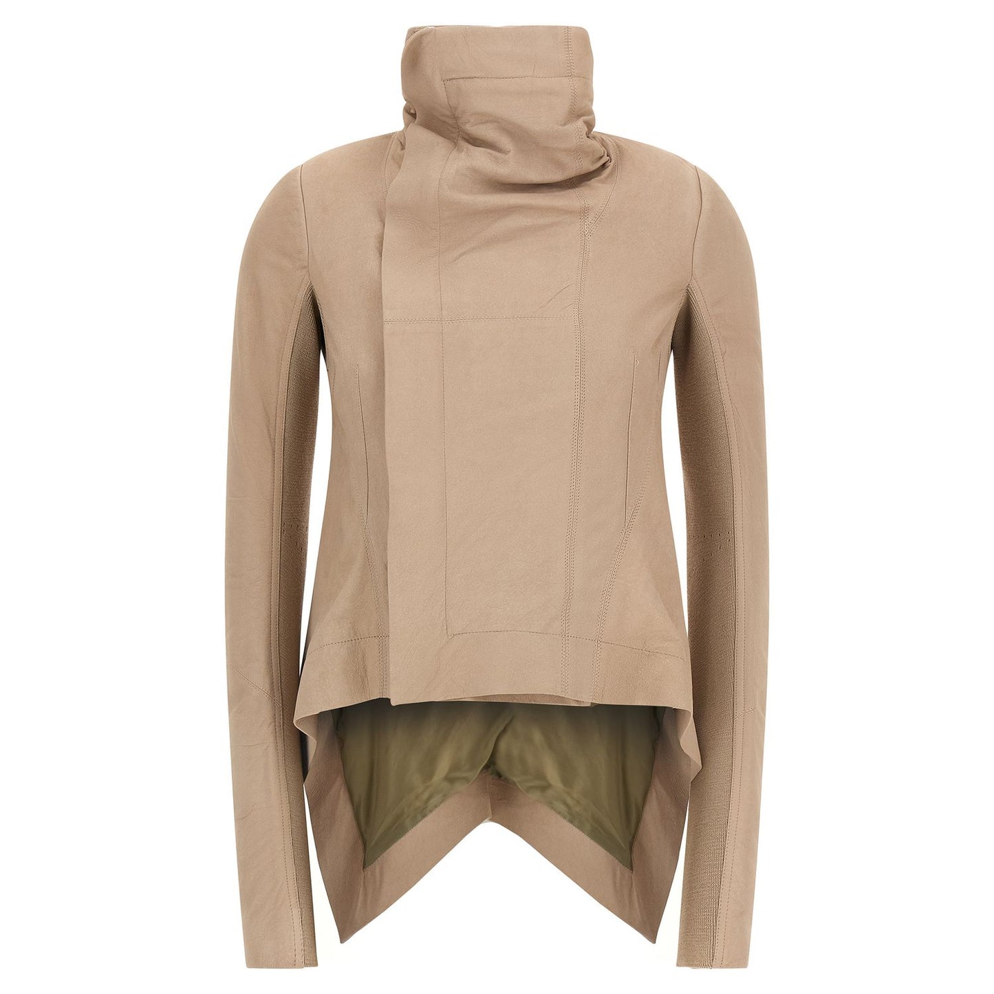 Rick Owens Beige Lamb Leather Leather Jacket