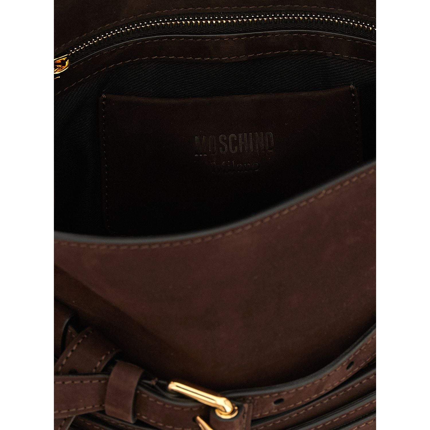 Moschino Brown Calfskin Handbag