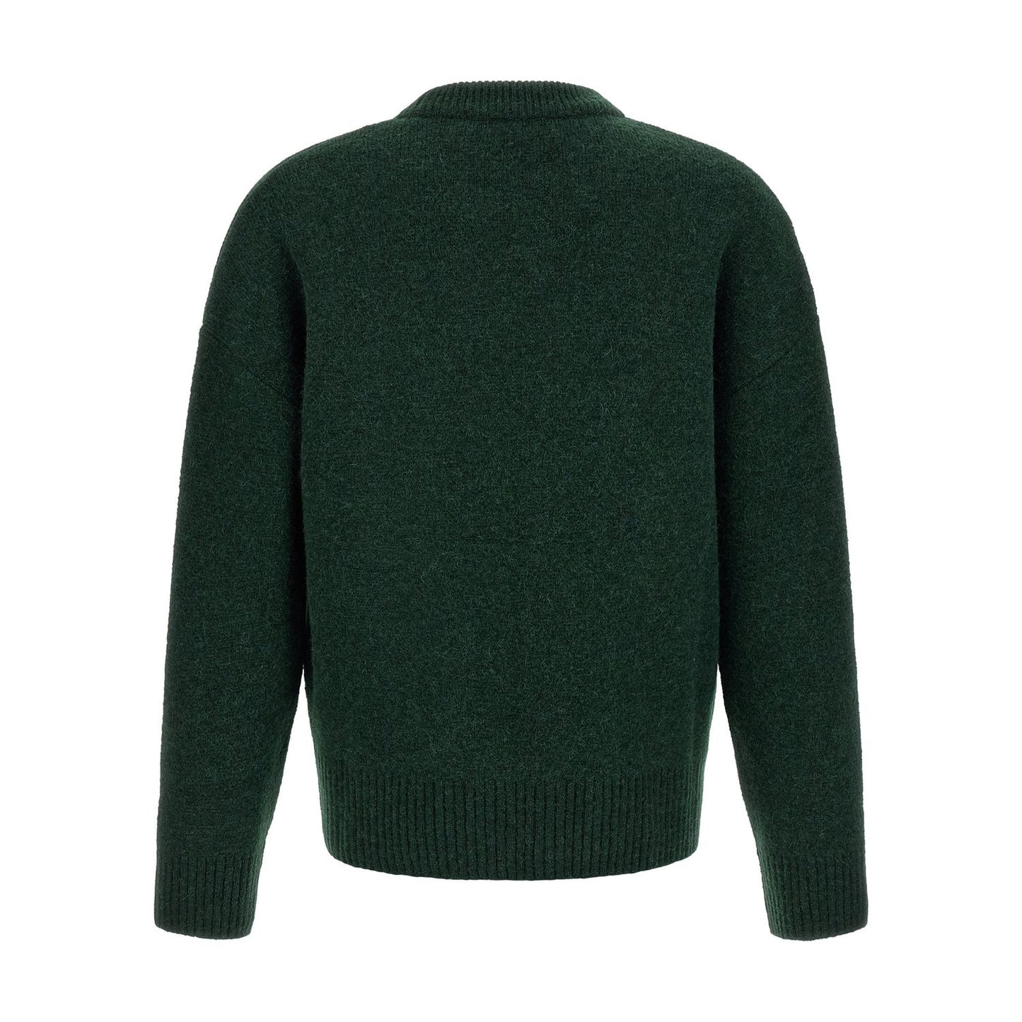 Ami Paris Bicolor Alpaca Leather Cardigan