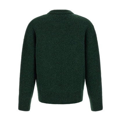 Ami Paris Bicolor Alpaca Leather Cardigan