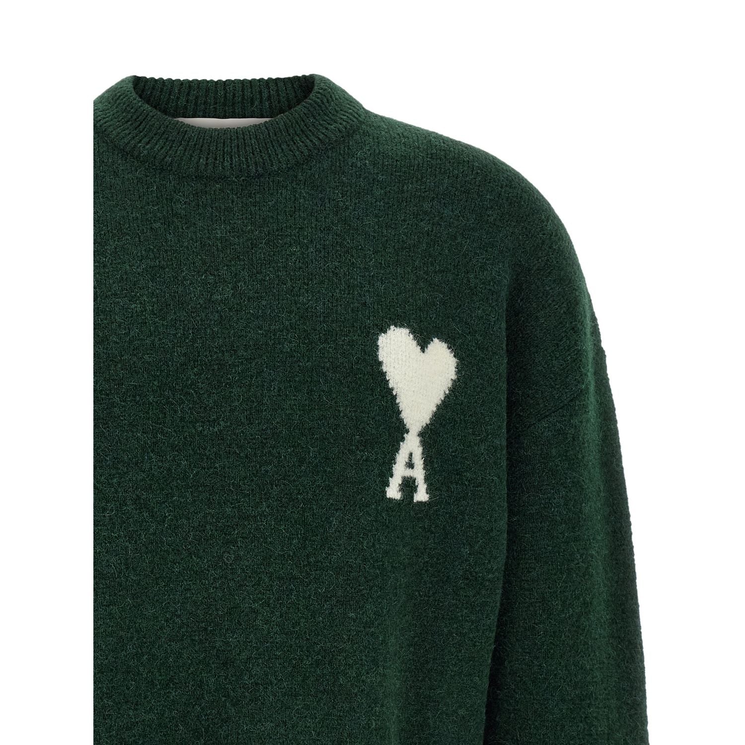 Ami Paris Bicolor Alpaca Leather Cardigan