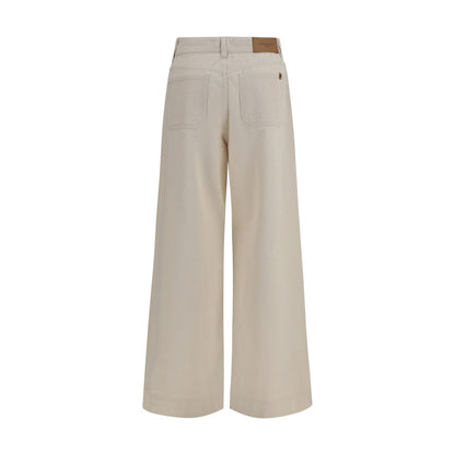 Max Mara White Cotton Casual Pants