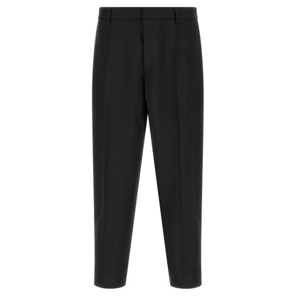Jil Sander Black Virgin Wool Cropped Pants