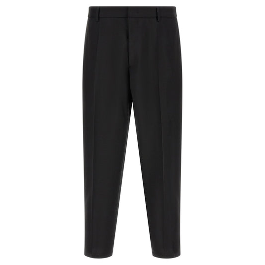 Jil Sander Black Virgin Wool Cropped Pants