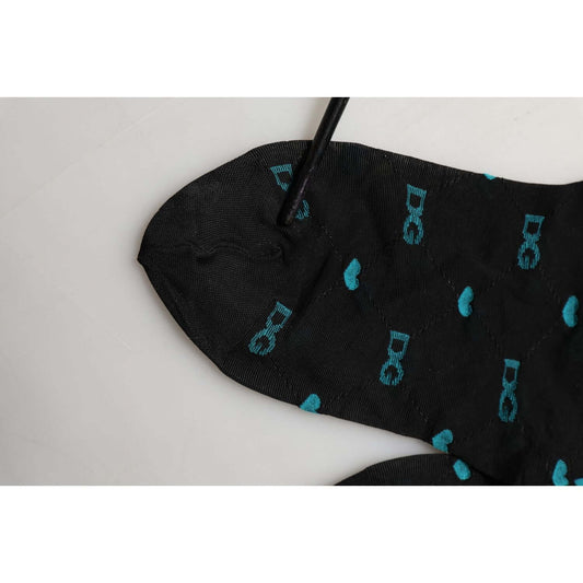 Dolce & Gabbana Black Nylon Logo Tights Stocking Pantyhose Socks
