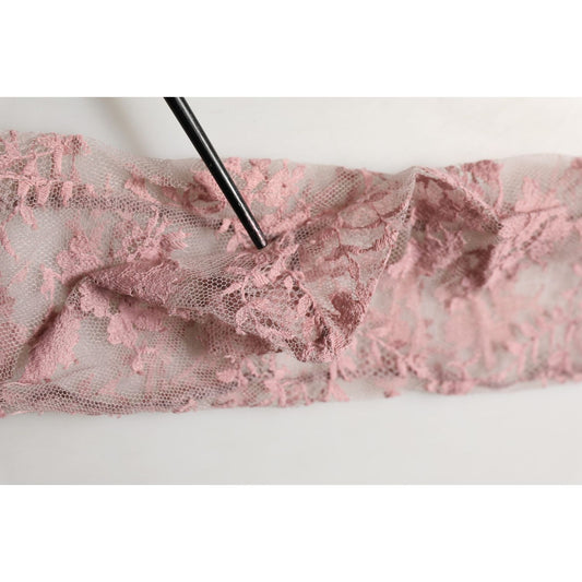 Dolce & Gabbana Pink Floral Lace Tights Stockings Pantyhose Socks