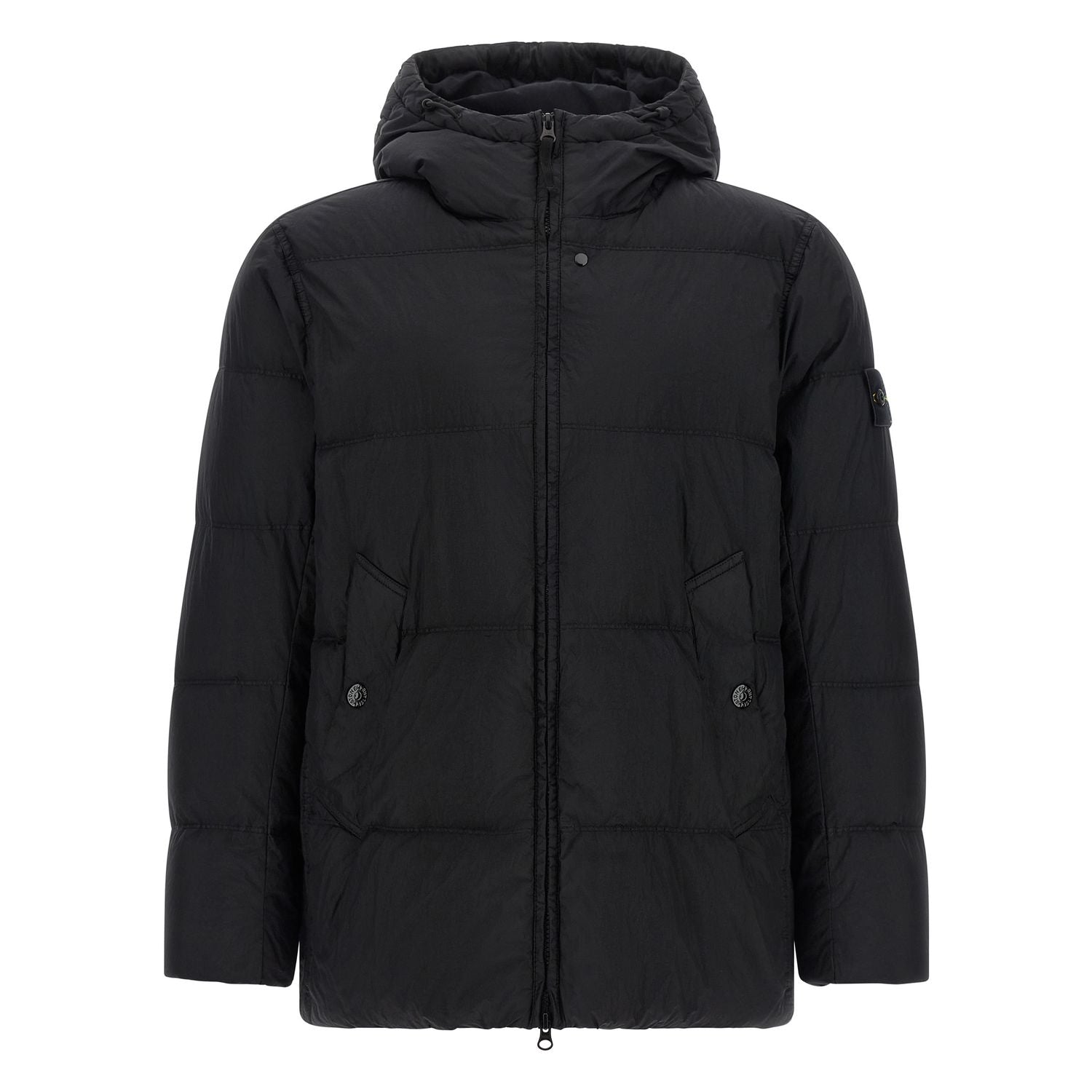 Stone Island Black Polyamide Full-Length Jacket