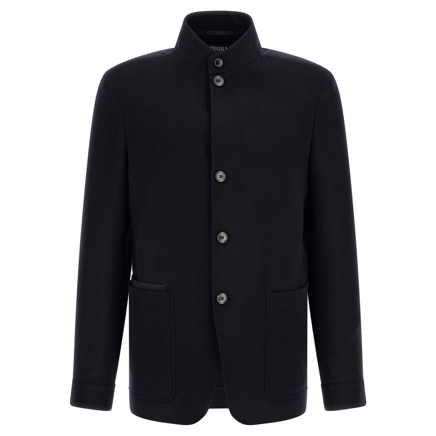 ZEGNA Blue Cashmere Full-Length Jacket