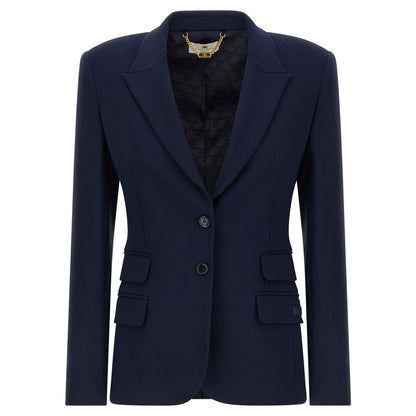 Elisabetta Franchi Blue Polyester Blazer