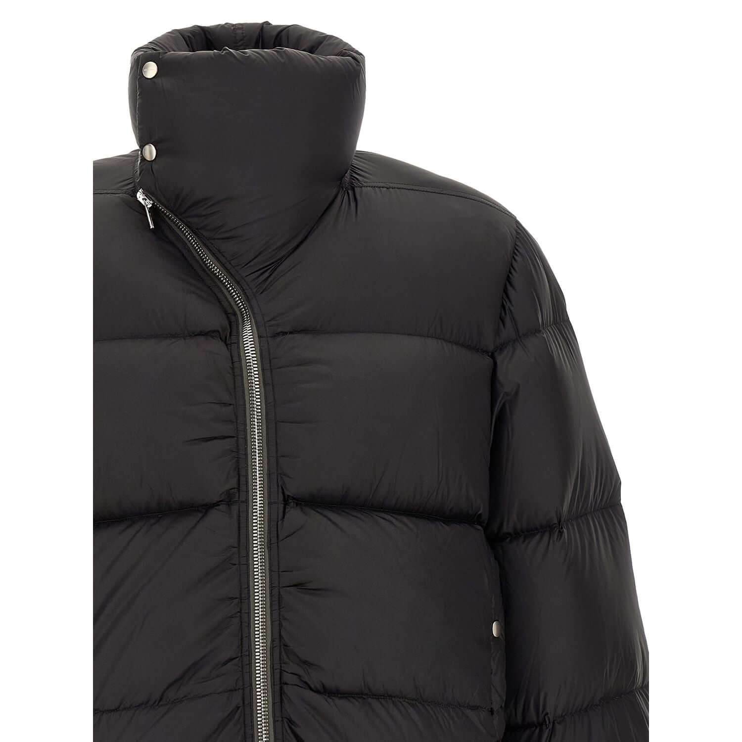 Rick Owens Black Nylon Full-Length Jacket