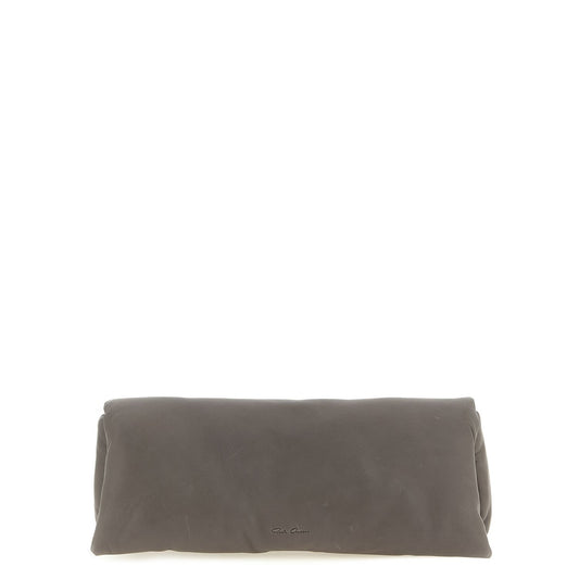 Rick Owens Gray Calfskin Clutch Bag