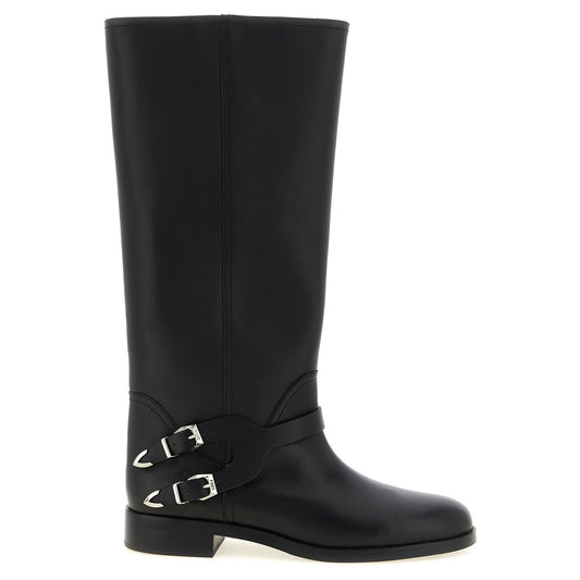 PINKO Black Cowhide Over The Knee