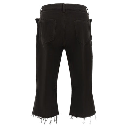 Rick Owens Black Cotton Cargo Pants