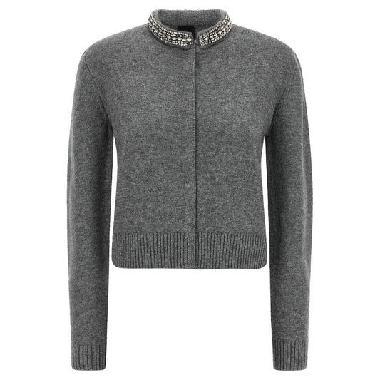 PINKO Gray Wool Cardigan