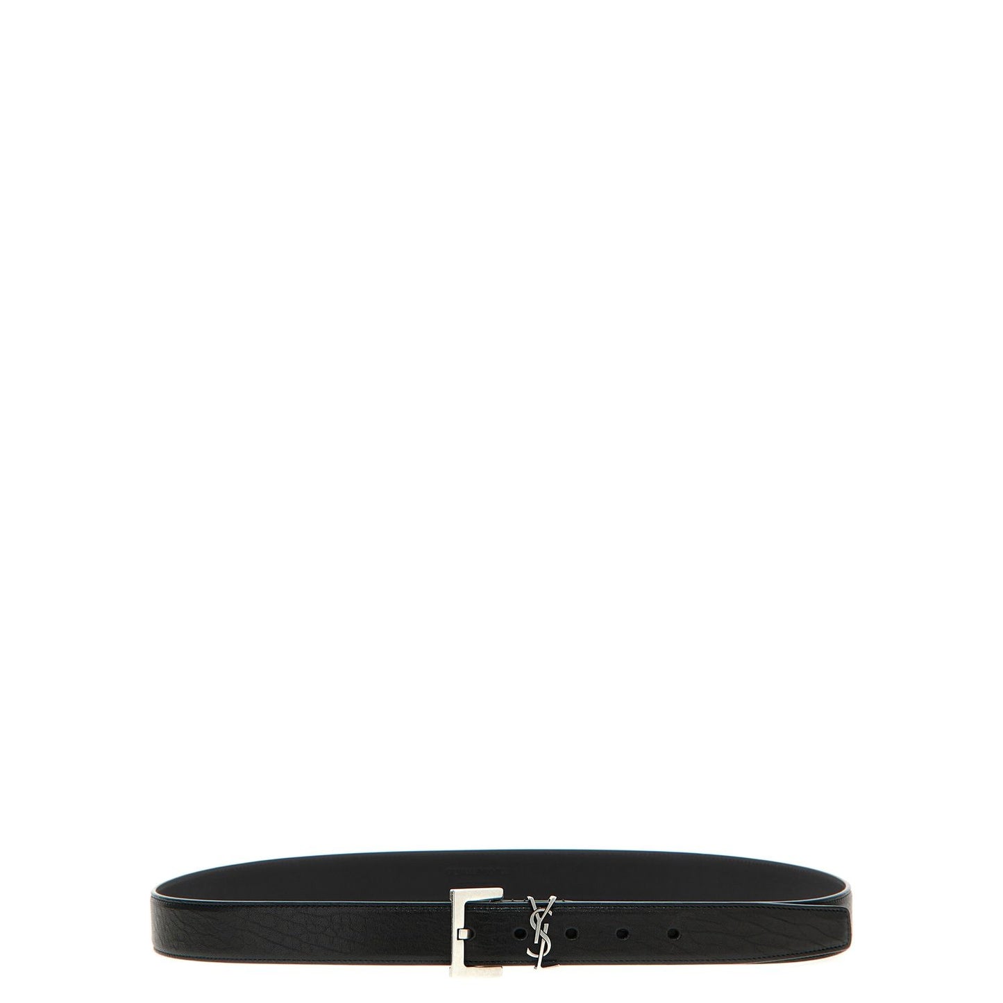 Saint Laurent Black Leather Regular Belt
