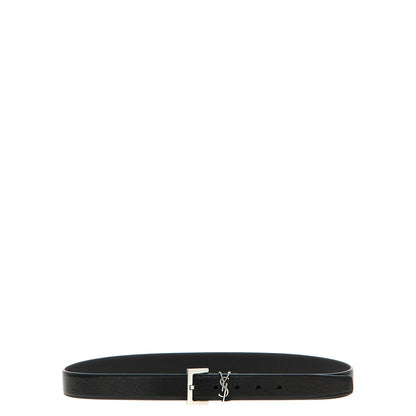 Saint Laurent Black Leather Regular Belt