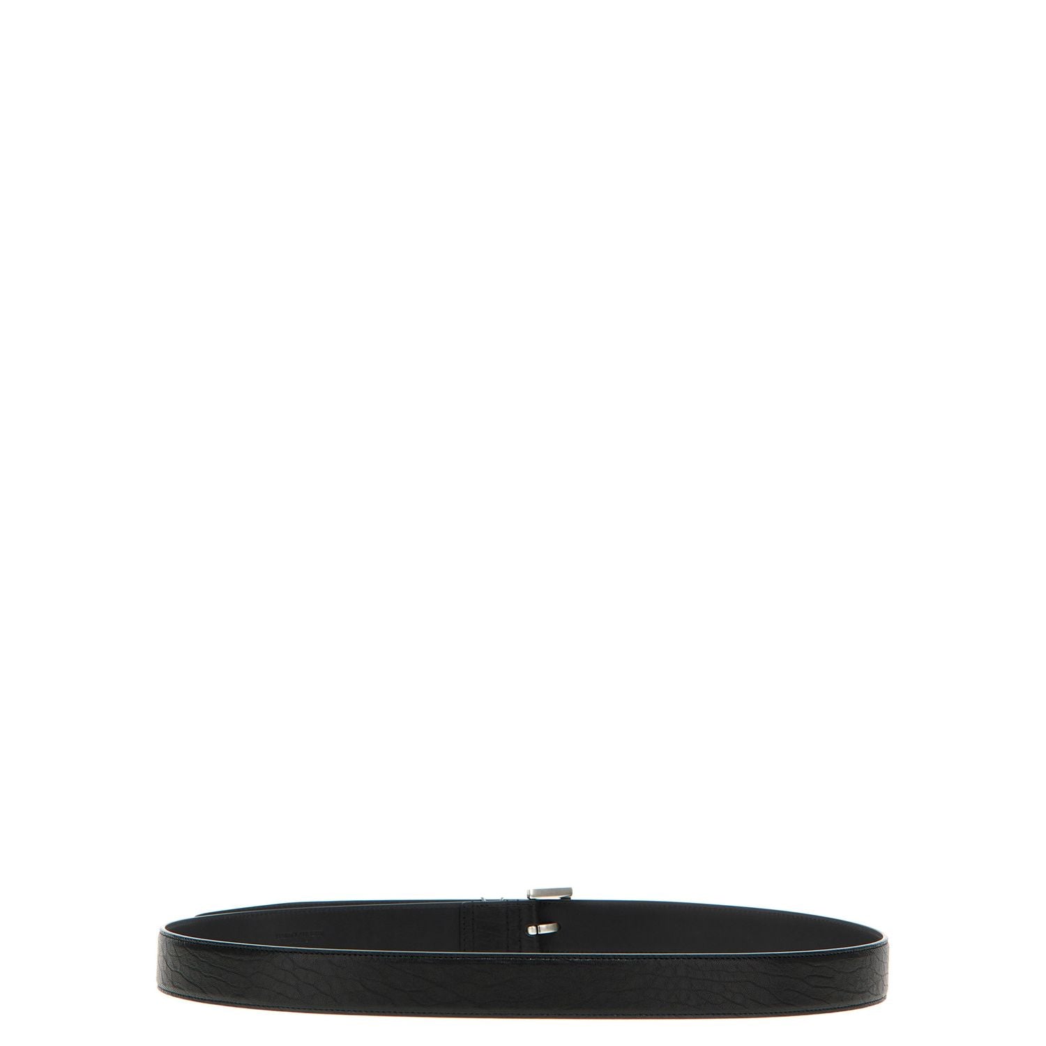 Saint Laurent Black Leather Regular Belt