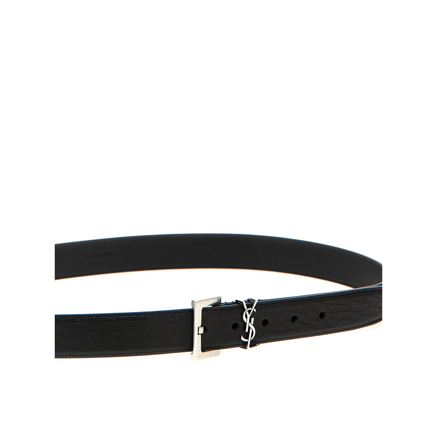 Saint Laurent Black Leather Regular Belt