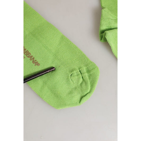 Dolce & Gabbana Men Green Viscose Over The Calf Accessory Socks