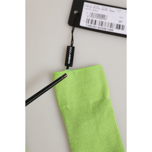 Dolce & Gabbana Men Green Viscose Over The Calf Accessory Socks